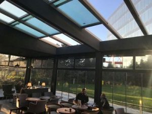 sliding glass roof